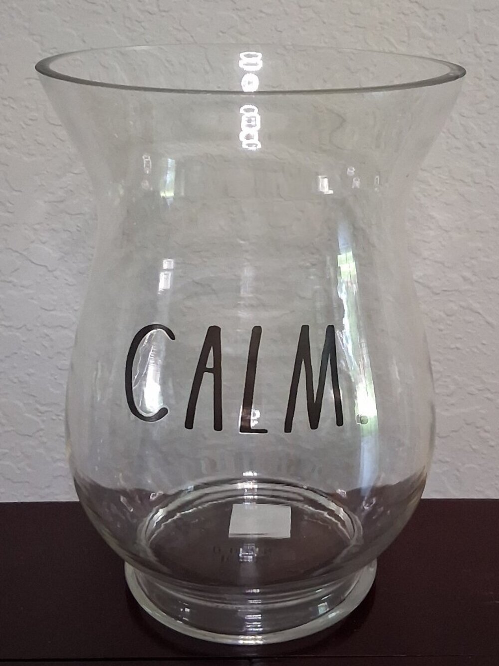 Rae Dunn "CALM." Clear 8"H Glass Vase